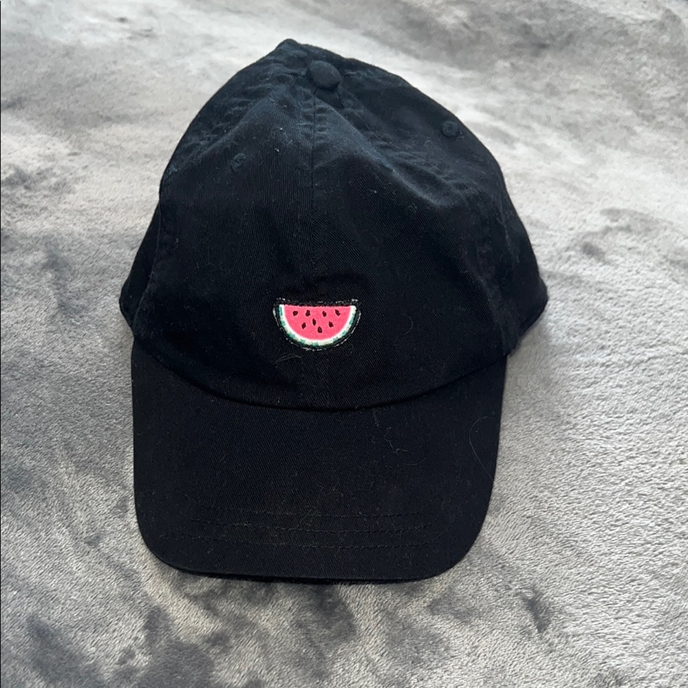VS PINK Black Cap with Watermelon Embroidery